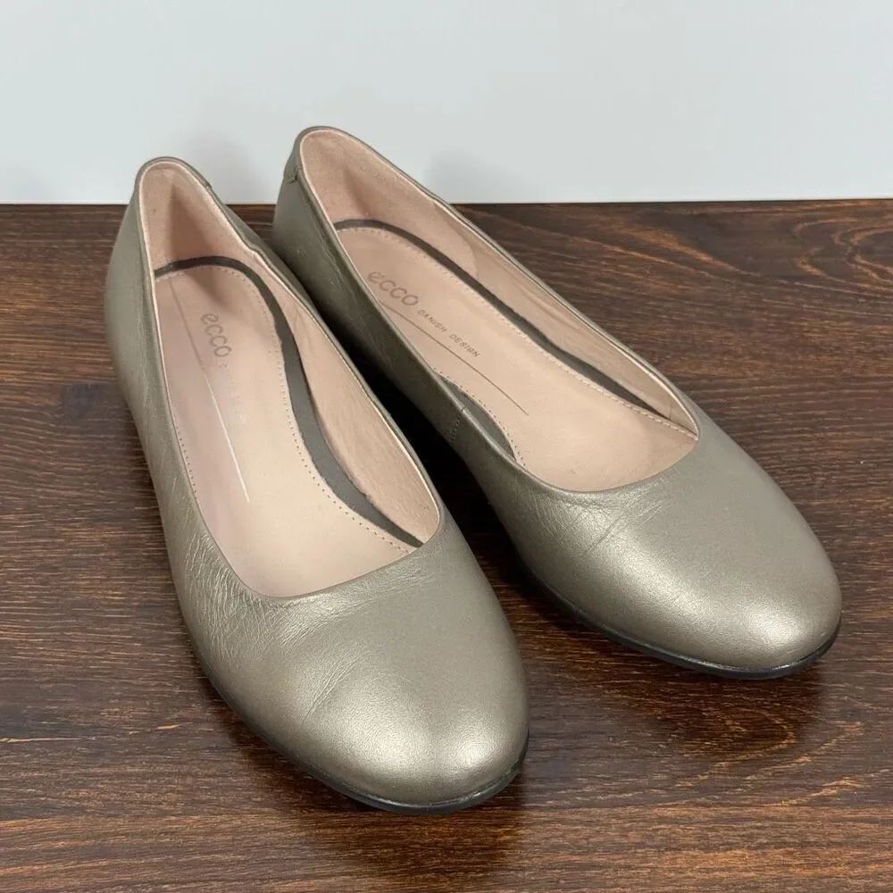 Ecco Anine ballerina leather Metallic flats Size 37/6